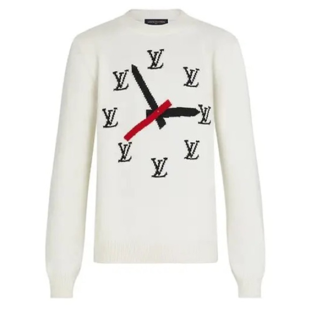 Louis Vuitton Clock Intarsia Pullover Sweater - Medium